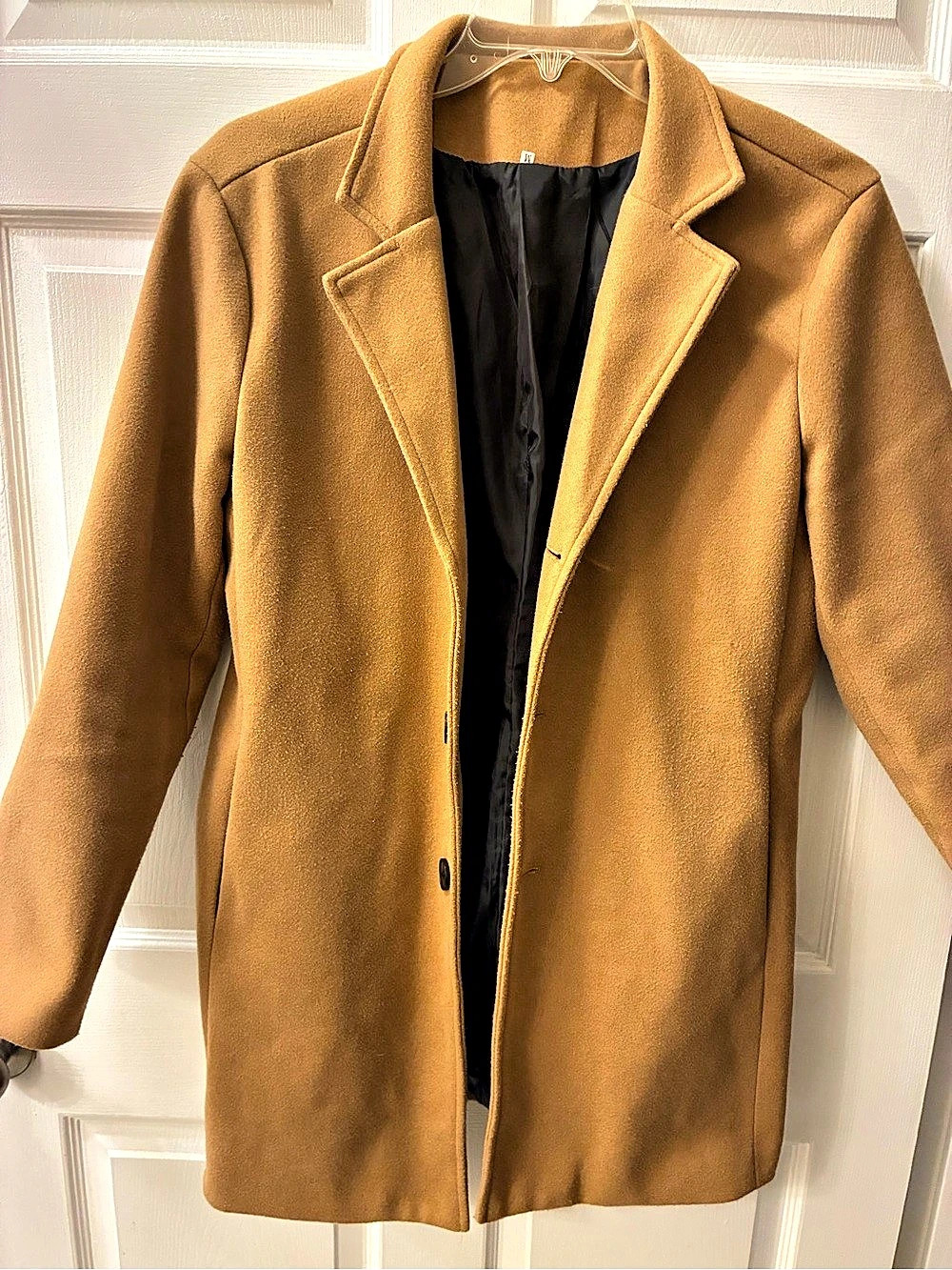 Women's Tan/Camel Pea Coat Polyester